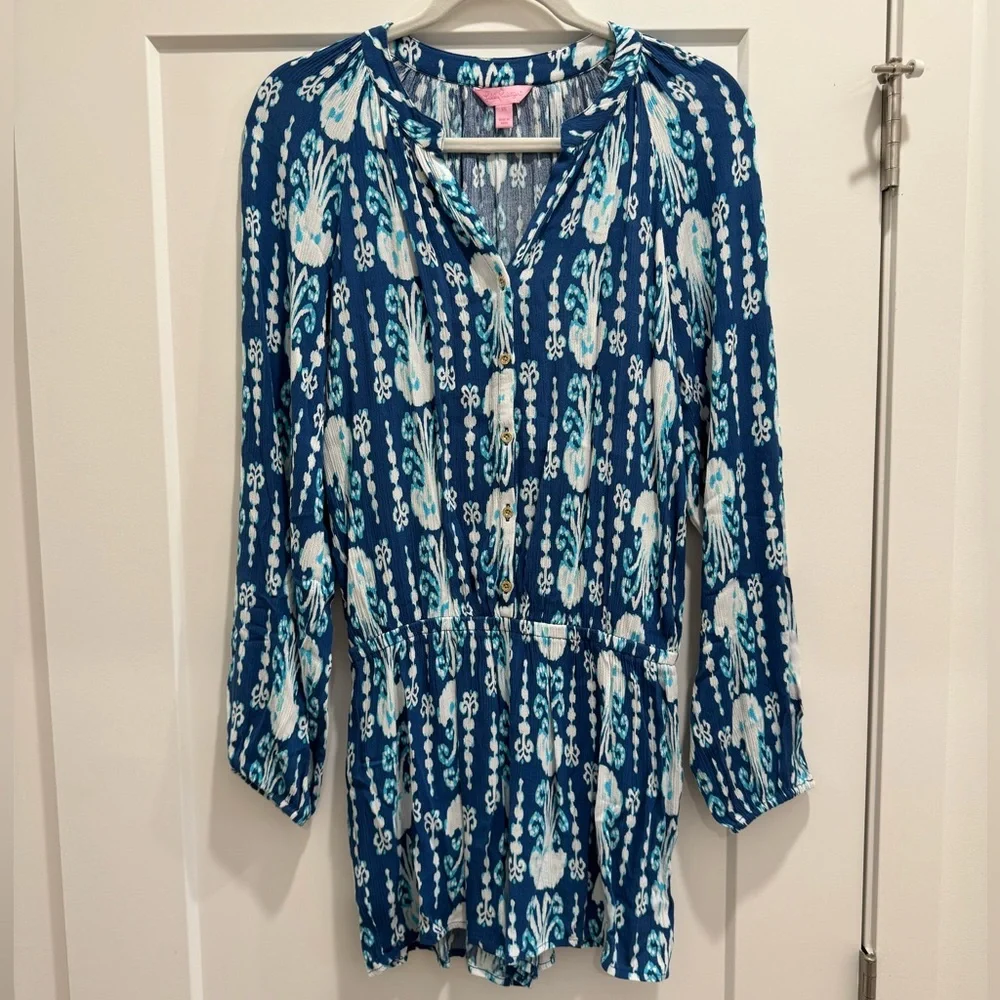 ⭐️ NWOT Lily Pulitzer: Long-Sleeve Patterned Romper ⭐️ - Picture 3 of 6